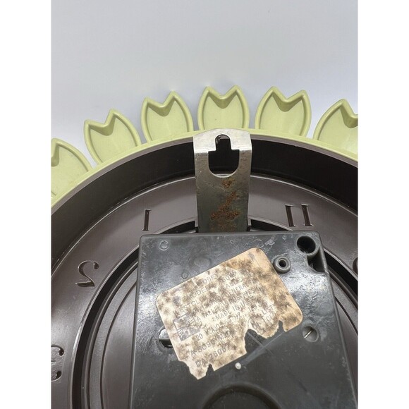 Vintage Westclox Electric Wall Clock Green Leaf MCM Floral Flower READ DESCRIP! - Picture 9 of 13